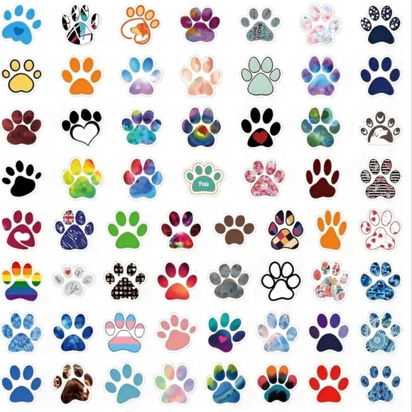 NIP! 50 Pieces of Animal Paw Print Stickers! - Picture 8 of 9